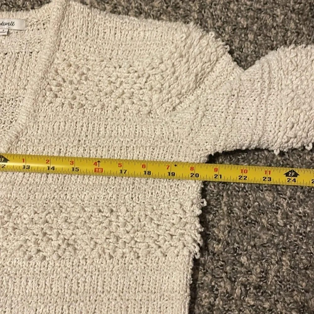 Madewell Chunky Knit Sweater Cardigan S Boho Neutral Cream Textured Cozy Cotton